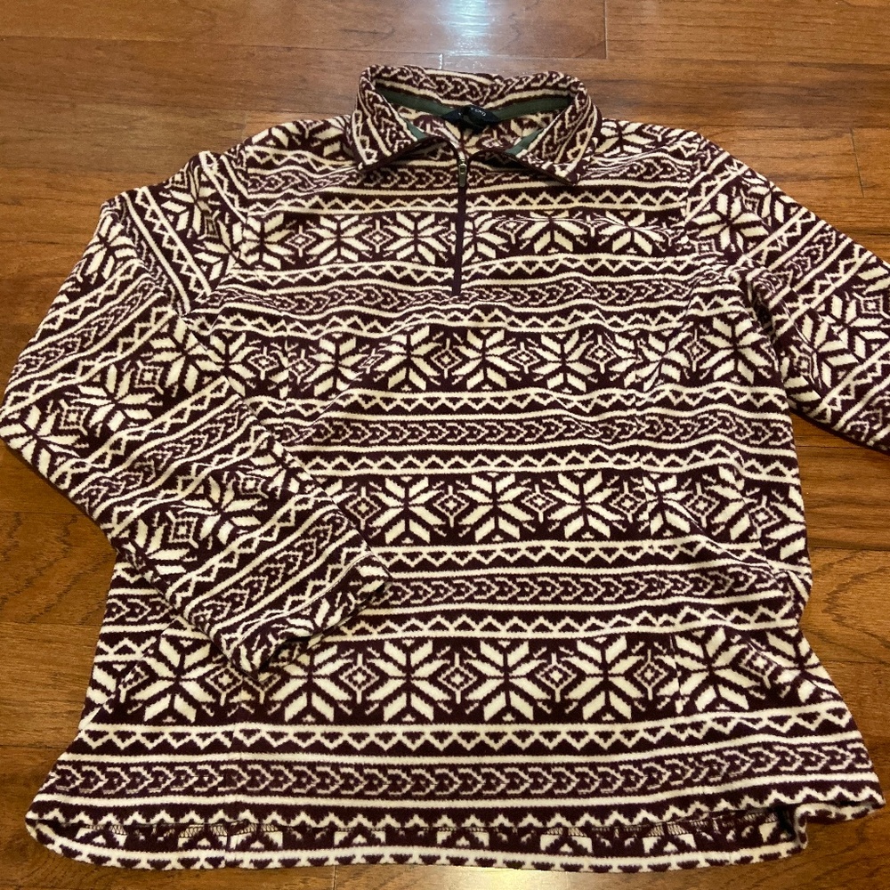 Lands' End Fleece Quarter Zip Pullover